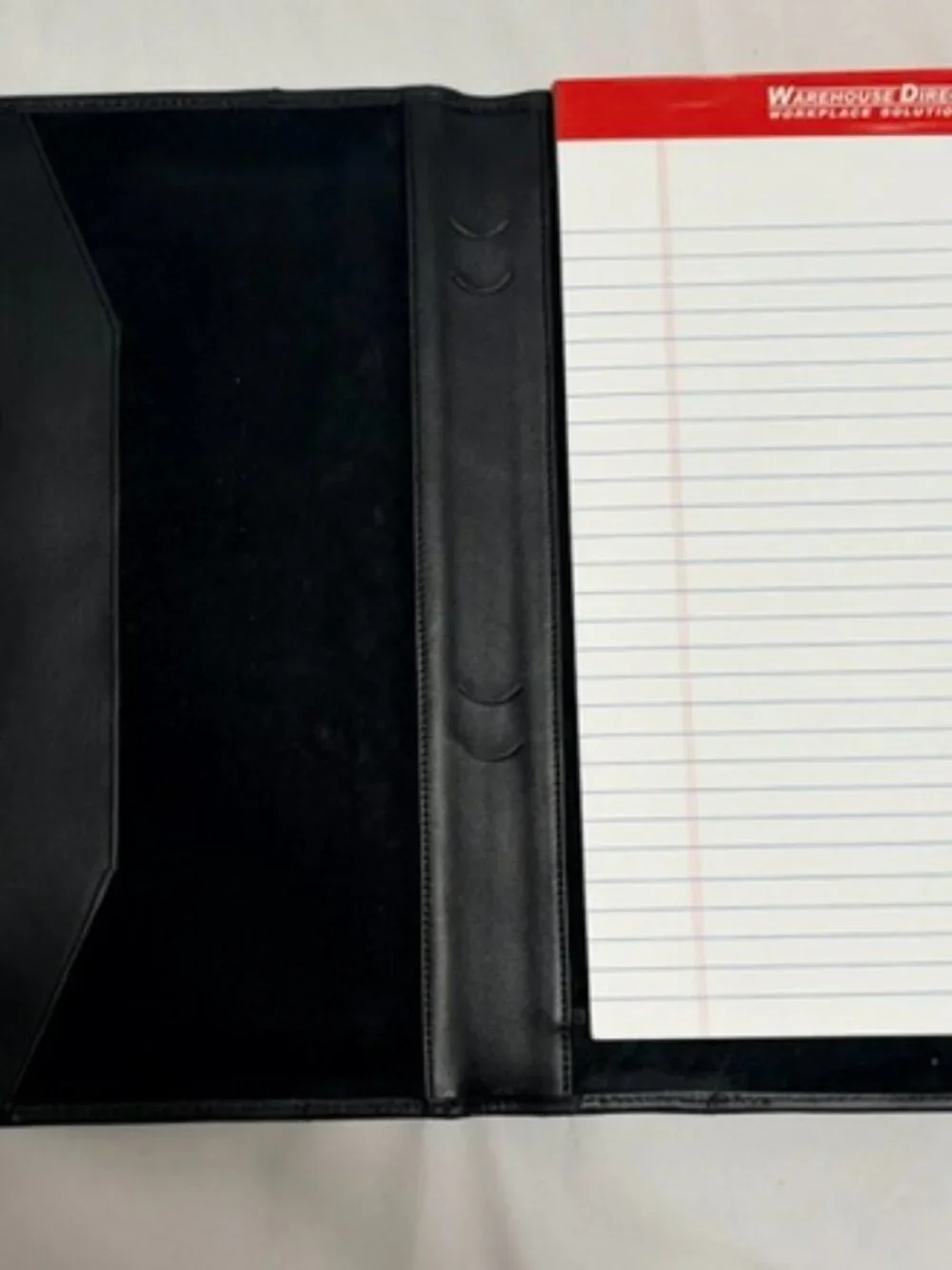 Winn International Black Genuine Leather Padfolio Organizer Portfolio NWT